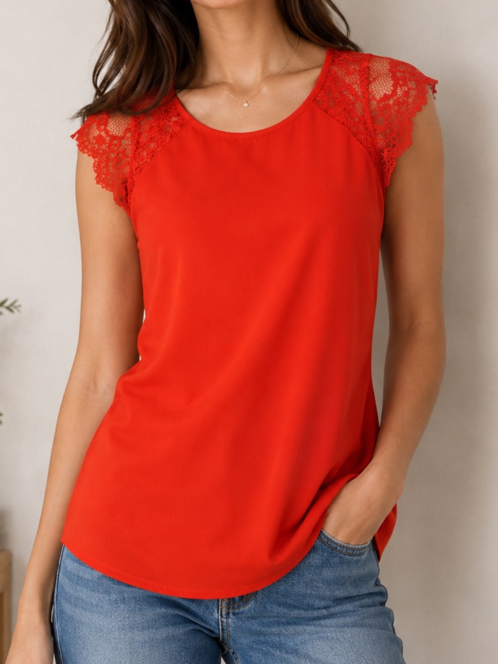 NWOT J. Crew Lace Sleeve Top